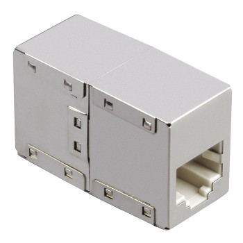 CAT-6-Netzwerkadapter, 2x Modular 8p8c (RJ45)-Kupplung, Metallgehäuse