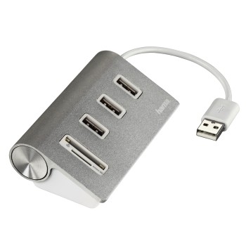 USB-2.0-Hub/Kartenleser Aluminium
