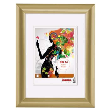 Kunststoffrahmen Malaga, Gold, 21 x 29,7 cm, DIN A4