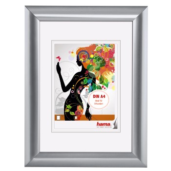 Kunststoffrahmen Malaga, Silber, 21 x 29,7 cm, DIN A4