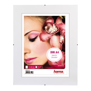 Rahmenloser Bildhalter Clip-Fix, Anti-Reflex-Glas, 21 x 29,7 cm, DIN A4