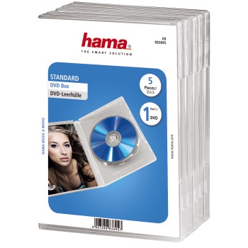 DVD-Leerhülle Standard, 5er-Pack, Transparent