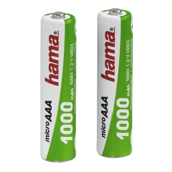 NiMH-Akkus 2x AAA, 1000 mAh, 1,2V