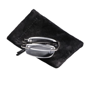 Falt-Lesehilfe, rahmenlos, Metall, Gun, +2,0 dpt