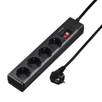 Steckdosenleiste Protection, 4-fach, Schwarz