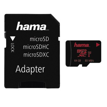 microSDXC 64GB UHS Speed Class 3 UHS-I 80MB/s + Adapter/Mobile