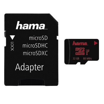 microSDHC 32GB UHS Speed Class 3 UHS-I 80MB/s + Adapter/Foto