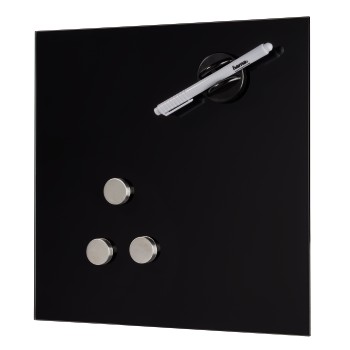Glas-Magnetboard, 40 x 40 cm, Schwarz