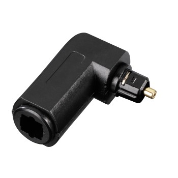 ODT-Adapter, Toslink-Stecker - Toslink-Kupplung, vergoldet, 90°