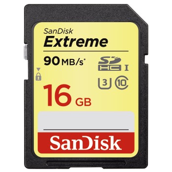 SDHC Extreme 16GB, UHS Speed Class 3, UHS-I, 90MB/S Read, 40MB/S Write
