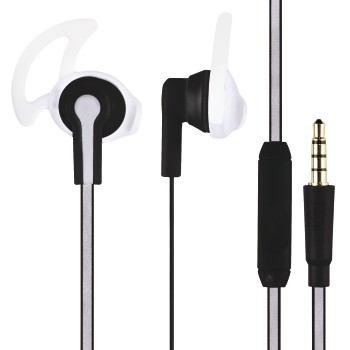 Sport-Kopfhörer Reflective, Earbuds, Mikrofon, Ear-Hook, Flachbandkabel