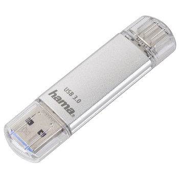 FlashPen C-Laeta, USB-C USB 3.1/USB 3.0, 256GB, 70 MB/s, Silber