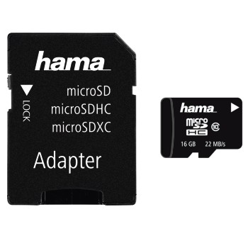 microSDHC 16GB Class 10 22MB/s + Adapter/Mobile, Schmale Verpackung