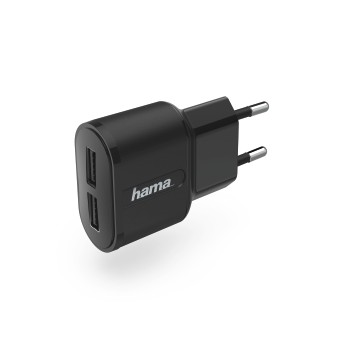 Ladegerät, 2-fach USB, 2.4 A, Schwarz