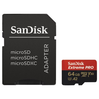 microSDXC Extreme Pro 64GB (A2/ V30/ U3/ R170/ W90) + Adapter Mobile