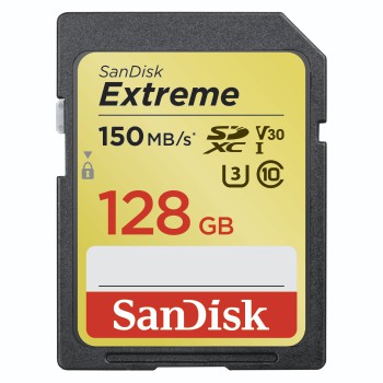 SDXC Extreme 128GB,Video Speed Class V30, UHS Speed Class U3, UHS-I,150MB/s
