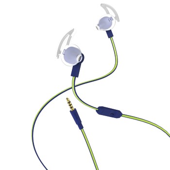Sport-Kopfhörer Reflective, Earbuds, Mikrofon, Ear-Hook, Flachbandkabel