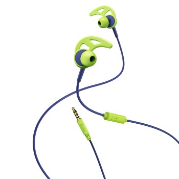 Sport-Kopfhörer Action, In-Ear, Mikrofon, Ear-Hook, Blau/Grün