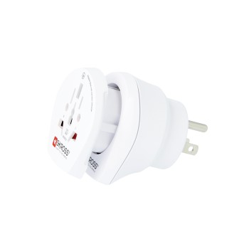 Reisestecker Combo World to USA, Weiß