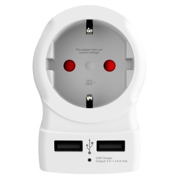 Reisestecker Europe to UK USB, Weiß